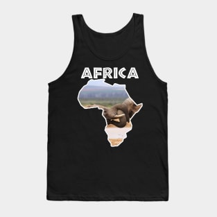 African Wildlife Continent Elephant Tussle Tank Top